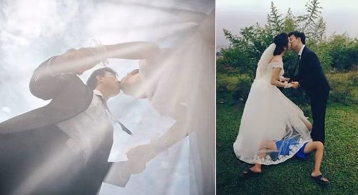 Những bức ảnh về hậu trường kinh hoàng khi chụp ảnh cũng phơi bày sự vất vả, lăn lộn của những người thợ chụp. Trong nhiều hoàn cảnh, họ phải lăn lê bò toài dưới đất, chui rúc vào các xó xỉnh, nằm xuống cả dưới chân người mẫu để chọn được góc ảnh ưng ý nhất.