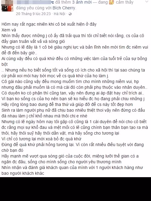 Không nghề ngỗng, không định hướng, Bích Cherry chỉ có thể làm những công việc phục vụ, nhận tiền thù lao ở các quán hát, quán bar trong thành phố. Công việc và chỗ làm của cô thay đổi liên tục và dù mọi người vẫn luôn bĩu môi khi nghe Bích kể chuyện nhưng cô gái này vẫn luôn khẳng định: "Em chỉ ngồi hát, rót bia tiếp khách và nhận tiền thù lao chứ không đi khách"... Tuy nhiên, một câu nói là không đủ để chống lại với những định kiến vốn có của xã hội về công việc mà Bích đã theo đuổi bấy lâu.