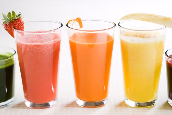  Nước ép trái cây không tốt bằng hoa quả tươi. Cả nước trái cây đóng hộp lẫn nước ép trái cây đều không tốt cho số đo 3 vòng của bạn. Mọi người vẫn tưởng nước trái cây chứa nhiều vitamin và chất xơ rất tốt cho làn da và vóc dáng. Tuy nhiên, sự thật nó chỉ chứa một số chất tan trong nước như đường đơn giản và vitamin C, còn các chất dinh dưỡng quý khác như vitamin A, E, carotene, chất xơ … vốn không tan trong nước nên không tồn tại trong nước ép