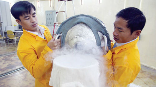 Tiếp nitơ lỏng làm mát các đầu dò cảm ứng neutron để truyền tín hiệu ra phòng điều khiển chính xác nhất