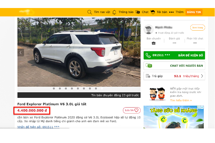 Được biết, đây là xe nhập tư nhân mới 100%, khi hiện tại Ford Việt Nam vẫn chưa phân phối Explorer thế hệ mới. Căn cứ vào ảnh chụp, xe này thuộc phiên bản “Platinum” cao cấp, phiên bản này được định vị trên 04 phiên bản Explorer gồm: Tiêu chuẩn, XLT, Limited/Limited Hybrid. Trong tất cả phiên bản của dòng Ford Explorer thế hệ mới, phiên bản Explorer Platinum chỉ thấp hơn phiên bản hàng đầu Explorer “ST”.