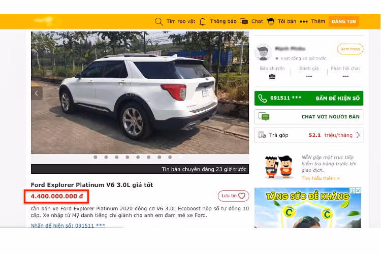 Được biết, đây là xe nhập tư nhân mới 100%, khi hiện tại Ford Việt Nam vẫn chưa phân phối Explorer thế hệ mới. Căn cứ vào ảnh chụp, xe này thuộc phiên bản “Platinum” cao cấp, phiên bản này được định vị trên 04 phiên bản Explorer gồm: Tiêu chuẩn, XLT, Limited/Limited Hybrid. Trong tất cả phiên bản của dòng Ford Explorer thế hệ mới, phiên bản Explorer Platinum chỉ thấp hơn phiên bản hàng đầu Explorer “ST”.