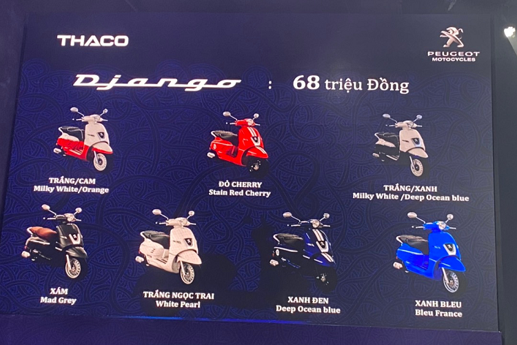 Mục tiêu của Thaco đến 2023 đạt 30.000 xe Django xuất sang các thị trường ASEAN và những nơi khác như Hong Kong, Australia, Đài Loan... Năm 2021, xe máy này dạm ngõ trước tiên các thị trường Thái Lan, Malaysia, Indonesia, Philippines và Đài Loan.