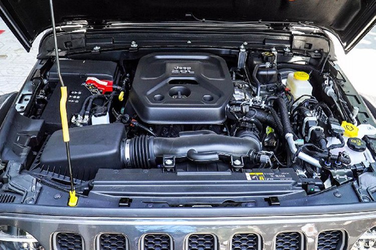 Phiên bản Jeep Wrangler Rubicon được nhập về sử dụng động cơ Xăng 4cyl dung tích 2.0L tăng áp tích hợp hệ thống lai mild-hybrid có tên gọi “Torque Mild Hybrid”, hệ thống này sử dụng bộ khởi động kiêm máy phát cho hệ thống điện 48V giúp bổ sung thêm mô-men xoắn khoảng 96Nm ở vòng tua thấp hỗ trợ xe vận hành dù động cơ nhỏ. Động cơ mang lại công suất tối đa khoảng 270 mã lực tại 5.250 v/p và mô-men xoắn cực đại đạt 400Nm có được tại dải dòng tua 3.000 v/p.
