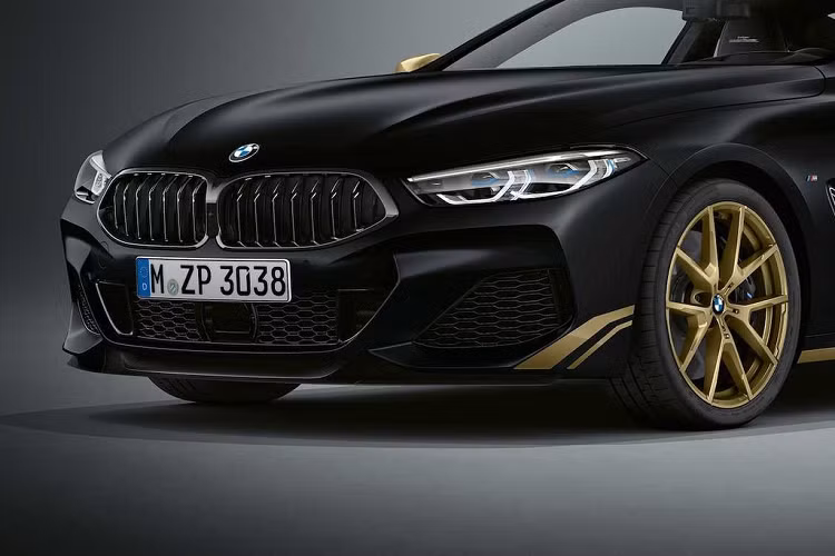 Các chi tiết này kéo dài gần như quanh xe, từ mặt trước kéo qua cánh gió bên và kết thúc ở phần đuôi xe. Cụm gương, la-zăng và đường viền cánh gió sau cũng được sơn màu gold. Bộ mâm hợp kim M 20 inch chấu kép và cánh gió sau M là trang bị dành riêng cho Series Coupe.