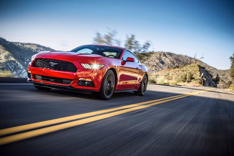 Tại châu Âu, hãng Ford bán Mustang với hai kiểu dáng fastback và mui trần, với EcoBoost 2,3 lít với công suất 214 mã lực cùng hộp số sàn 6 cấp, phiên bản V8 5.0 lít có sức sản sinh công suất 443 mã lực cùng số tự động 10 cấp hoặc số sàn 6 cấp.