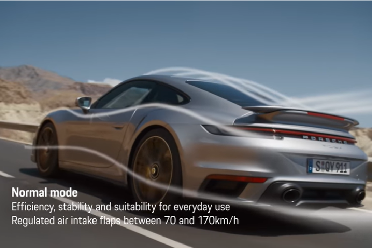 Để tăng sự ổn định và động lực khi xe hoạt động ở tốc độ cao, cánh lướt gió chủ động ở đầu xe và cánh sau đã được thiết kế lại, tăng lực ép xuống mặt đường thêm 15%.