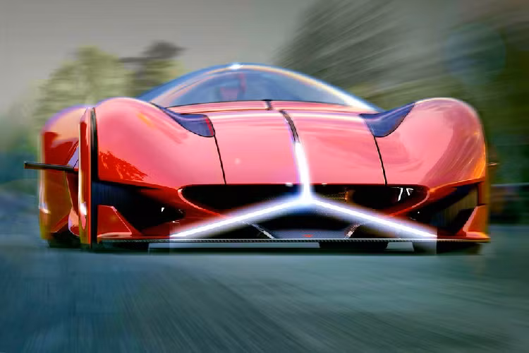 Xe sử dụng động cơ điện đang là xu hướng và với sự phát triển vượt bậc của công nghệ hiện nay, ý tưởng Mercedes Redsun hoàn toàn có thể trở thành hiện thực vào năm 2045 - con số được đặt trên đuôi xe.