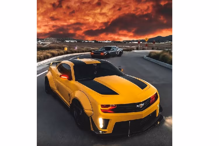 Nguyên bản, chiếc xe thể thao Chevrolet Camaro này sở hữu ngoại hình giống hệt phiên bản Bumblebee trên phim với màu áo vàng sáng, tương phản cùng các sọc đen dọc thân xe.