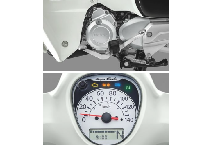 Thay đổi đầu tiên trên Honda Super Cub 2020 so với phiên bản trước chính là cân nặng của xe đã được điều chỉnh nhẹ hơn 3kg.