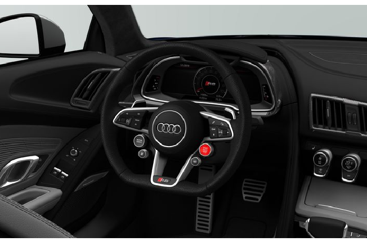 Đối với nội thất, cabin của R8 V10 Limited Edition được làm mới với các viền trang trí sợi carbon có độ bóng cao (từ buồng lái ảo đến cửa gió điều hòa đều có), cũng như các lớp phủ carbon sigma có độ bóng cao. Đặc biệt, các biến thể Coupe sẽ có trần xe bọc Alcantara được đính kim cương.