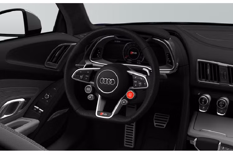 Đối với nội thất, cabin của R8 V10 Limited Edition được làm mới với các viền trang trí sợi carbon có độ bóng cao (từ buồng lái ảo đến cửa gió điều hòa đều có), cũng như các lớp phủ carbon sigma có độ bóng cao. Đặc biệt, các biến thể Coupe sẽ có trần xe bọc Alcantara được đính kim cương.