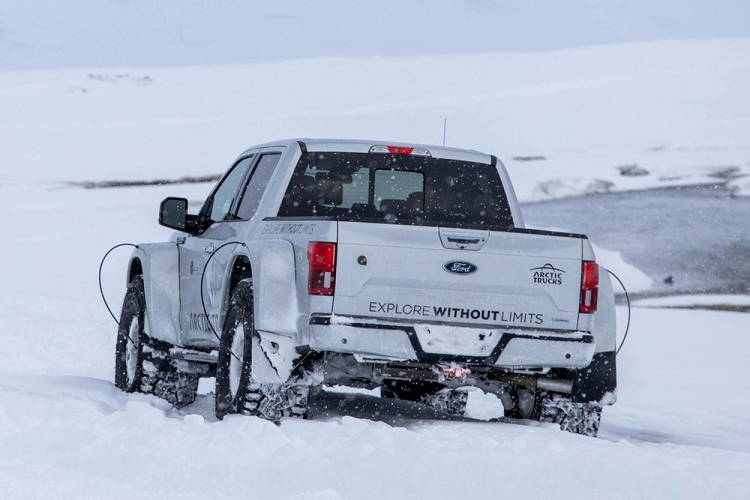 Mặc dù khả năng là mục tiêu cao cả hơn tính thẩm mỹ đối với Arctic Trucks, hai yếu tố này có lúc lại sánh đôi với nhau, và chiếc Ford F-150 AT44 địa hình là một minh chứng điển hình. Nó trông giống như một mãnh thú, sinh ra để chinh phục địa hình núi tuyết lạnh giá.