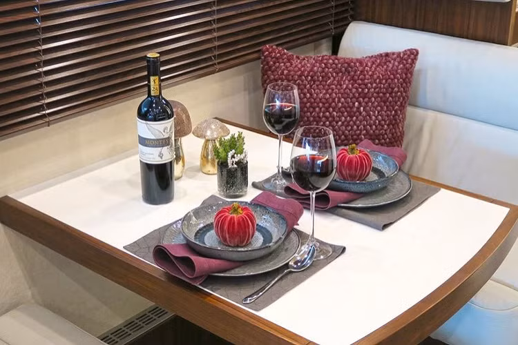 Các tính năng đáng lưu ý khác bao gồm hệ thống đèn xung quanh có thể lập trình tùy ý, audio đầu bảng, màn hình điều khiển trung tâm LCD, hệ thống ắc quy kép 170-Ah, bồn nước nóng/máy sưởi cabin 17.000 W và bể chứa nước ngọt 500 lít. Những trang bị tiện ích khác bao gồm mọi thứ từ TV đến hệ thống âm thanh, kết nối 4G và Apple TV, pin mặt trời và máy phát điện dự phòng.