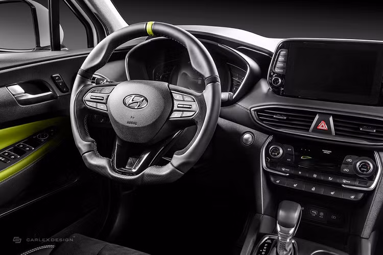 Hãng độ Carlex cũng làm mới nội thất. Khoang lái Urban Edition trông sang hơn hẳn với tông màu đen chủ đạo, ghế trước bọc da kết hợp với chất liệu cao cấp Alcantara.