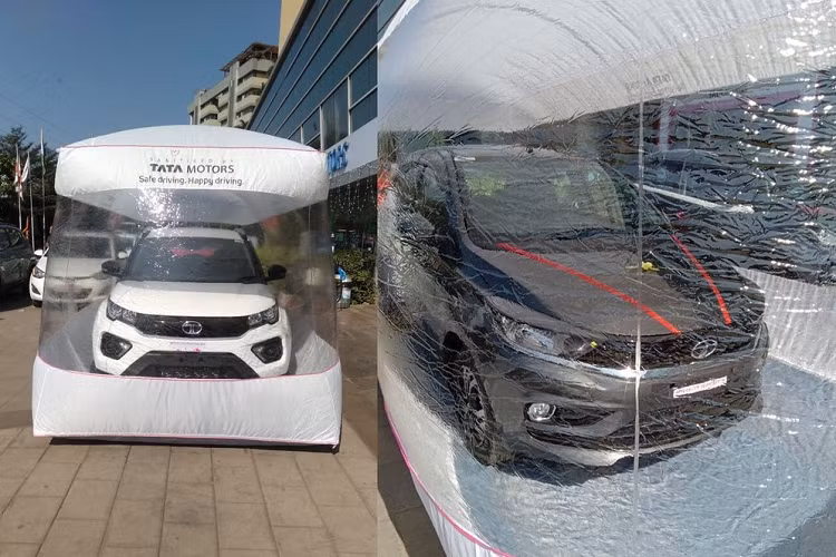 Chong dai dich Covid-19, Tata boc oto trong bong bong giao khach-Hinh-3