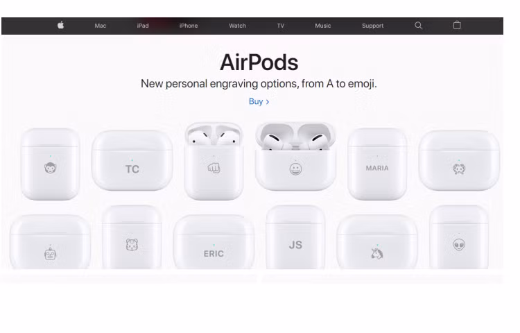 Apple them tuy chon khac bieu tuong cho hop sac AirPods