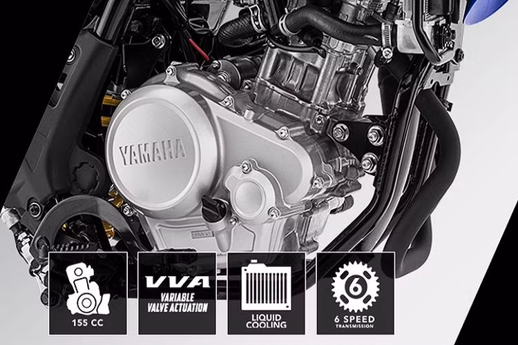 Được phát triển dựa trên đàn anh Yamaha WR250R, mẫu WR155R mang thiết kế cào cào motocross rất đẹp với kiểu dáng cao ráo, cánh gió sắc sảo, đuôi xe vuốt ngược về phía sau, yên một mảnh tích hợp dây xách. Mang thiết kế xe đa địa hình nên Yamaha WR155R có hệ thống treo gồm phuộc ống lồng kích thước 41 mm và giảm xóc đơn sau, cả hai đều có hành trình dài.