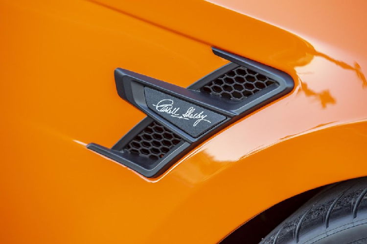 Bước vào bên trong, khoang nội thất ngay lập tức mang tới sự khác biệt so với hầu hết những chiếc Mustang thông thường khi sở hữu huy hiệu CSM, cụm đồng hồ tốc độ chuẩn Shelby, thảm trải sàn cùng các bậc cửa tùy chỉnh theo sở thích khách hàng, cũng như bề mặt hoàn thiện lấy cảm hứng từ da rắn bởi chuyên gia nội thất - Katzkin.