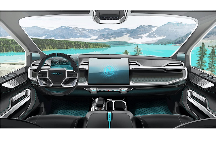 Dù sở hữu kiểu dáng vuông vức, Badger vẫn có các đường cong ở thân xe, giúp xe trông không quá cục mịch. Ở 2 bên, các tay nắm cửa được làm phẳng với bề mặt thân xe và ốp hông có thêm dải đèn. Ngoài màu sơn chính, Nikola Badger được bổ sung màu đen mờ ở mui xe, đuôi xe, vòm bánh xe và bộ mâm cỡ lớn.