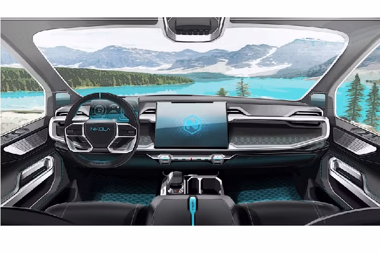 Dù sở hữu kiểu dáng vuông vức, Badger vẫn có các đường cong ở thân xe, giúp xe trông không quá cục mịch. Ở 2 bên, các tay nắm cửa được làm phẳng với bề mặt thân xe và ốp hông có thêm dải đèn. Ngoài màu sơn chính, Nikola Badger được bổ sung màu đen mờ ở mui xe, đuôi xe, vòm bánh xe và bộ mâm cỡ lớn.