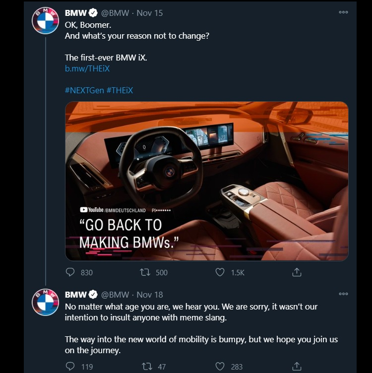 BMW xin loi vi thong diep chi trich nguoi dung lac hau