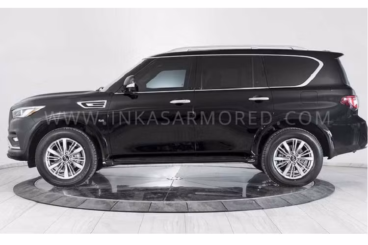 Theo giới thiệu của Inkas, Infiniti QX80 độ bọc thép có thể chịu được sự tấn công của các loại lựu đạn DM51, đạn 7.62 li từ súng AK-47 nhờ lớp thép BR6 bên ngoài cùng lớp kính cửa sổ cực dày. Ngoài ra, để gia cường cho xe trong những tình huống bị tấn công phủ đầu, từ dưới gầm xe... Inkas cũng không quên bọc toàn bộ hệ thống ắc-quy, điện tử, thùng xăng, hệ thống treo của xe bằng các lớp mô-đun thép gia cường.
