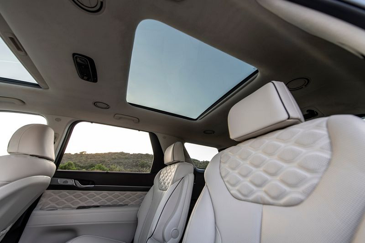 Hyundai Palisade SEL tầm trung sẽ được bổ sung cửa sổ trời và đèn bản đồ LED, trong khi gói Premium được mở rộng với định vị GPS, hệ thống hỗ trợ lái trên đường cao tốc Highway Drive Assistant, radio vệ tinh SiriusXM và hệ thống liên lạc nội bộ trong xe.