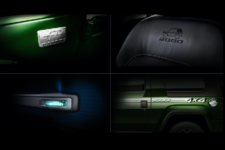 Bước vào bên trong BAIC BJ40 Tribute 2020, người dùng sẽ được chào đón bằng không gian nội thất gần như giống hệt bản thường. Tuy nhiên, hãng BAIC đã đặt logo "Tribute 2020" ở nhiều chỗ trong nội thất như trên ghế và đèn ở tay nắm đối diện với ghế phụ lái.