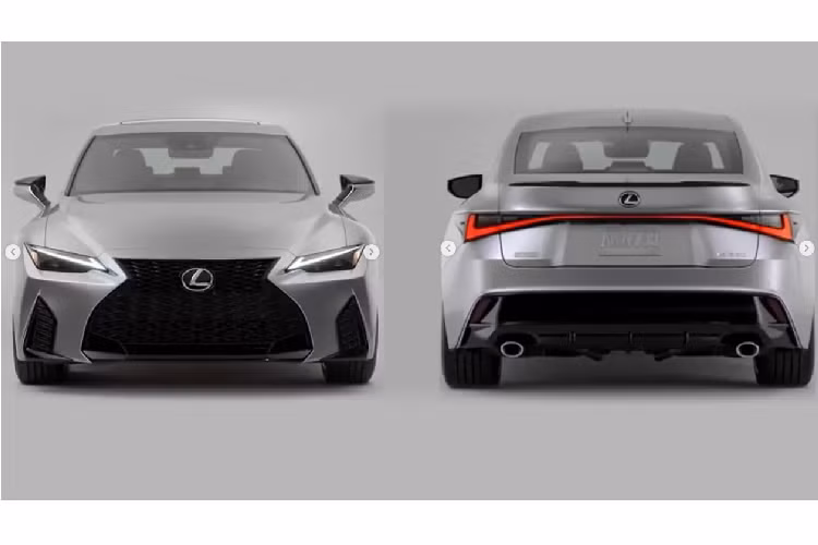Trước thêm ra mắt chính thức vào 15/6 hôm nay, Lexus IS 2021 mới đã bị lộ khá nhiều hình ảnh trên các mạng xã hội. Theo đó, mẫu xe sang thế hệ mới được nâng cấp khá nhiều ở ngoại hình. Về ngoại hình, Lexus vẫn giữ tinh thần lưới tản nhiệt hình con suốt như cũ nhưng cải tiến nó theo hướng mới mẻ hơn. Mặt ca lăng dưới mở rộng và bo tròn chứ không sắc nét như mẫu hiện hành. Các hốc gió được mở rộng. Phần thân xe cũng có vẻ thấp và rộng bề ngang hơn.