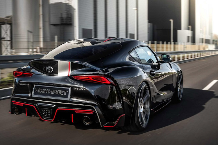 Ngoài các thay đổi giúp tăng hiệu năng, chiếc Supra GR 450 từ Manhart cũng được nâng cấp ngoại thất của xe với bộ tem trang trí, bộ khuếch tán gió đuôi xe, mâm Manhart's Concave One 20 inch với kích thước lốp trước và sau lần lượt là 265/30 và 285/30.