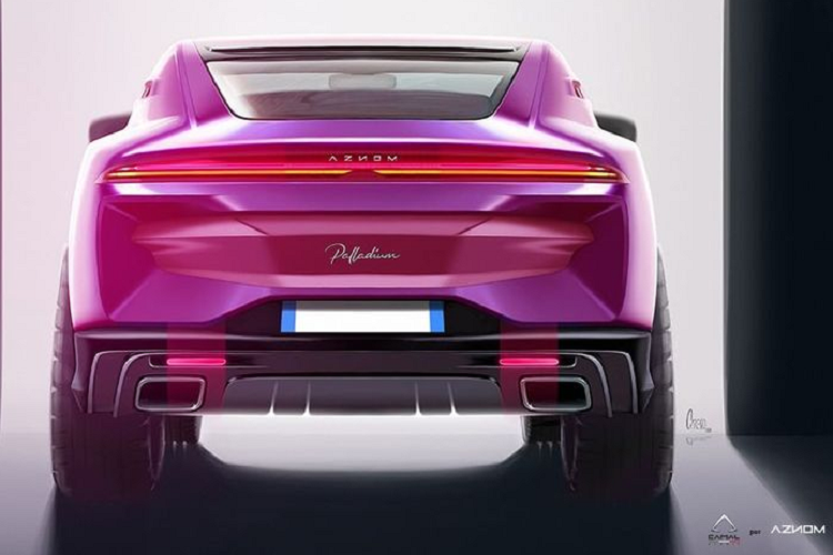 Trong khi đó, các bức ảnh phác thảo cho thấy phía sau xe có tới hai dải đèn toàn chiều rộng, bộ khuếch tán cỡ lớn và hệ thống ống xả kép hình chữ nhật. Phần thân dưới của xe được ốp nhựa để bảo vệ và gầm xe cao giúp Palladium có thể di chuyển linh hoạt ở nhiều loại địa hình.