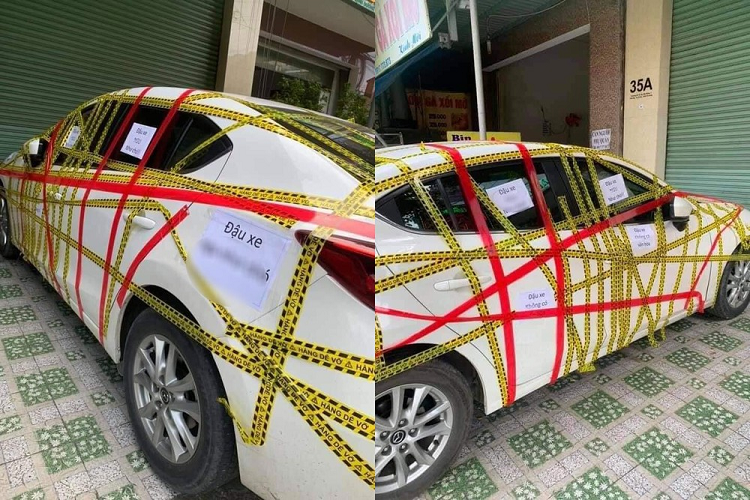 Chu xe Mazda3 bi dan bang dinh nhu 