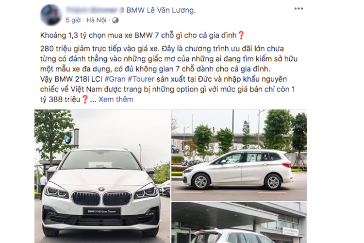 Trên thực tế, tại thị trường Việt Nam dòng BMW 2 Series Gran Tourer mới vốn khá kén khách, khi phần lớn người mua xe MPV 7 chỗ thường quan tâm đến các mẫu xe phổ thông. Vì dòng xe phổ thông có giá bán dễ tiếp cận, chi phí sử dụng thấp, đa mục đích sử dụng - phù hợp với nhu cầu sử dụng chạy dịch vụ hơn là các dòng xe cao cấp.