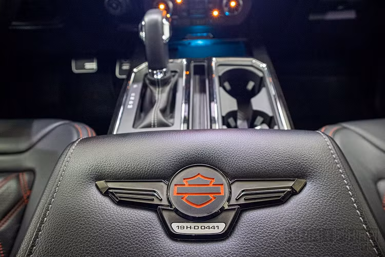 Bệ tỳ tay Ford F-150 Harley-Davidson được đánh số thứ tự, chiếc mới về nước này mang số hiệu 19H-D 0441, biểu thị xe được sản xuất trong năm 2019 và là chiếc thứ 441 trong 500 xe được sản xuất. Ford F-150 Harley-Davidson 2020 sở hữu động cơ V8 - 5.0L cho công suất cực đại 385 mã lực và mô-men xoắn 583 Nm kết hợp hộp số tự động cùng hệ dẫn động 4 bánh toàn thời gian.