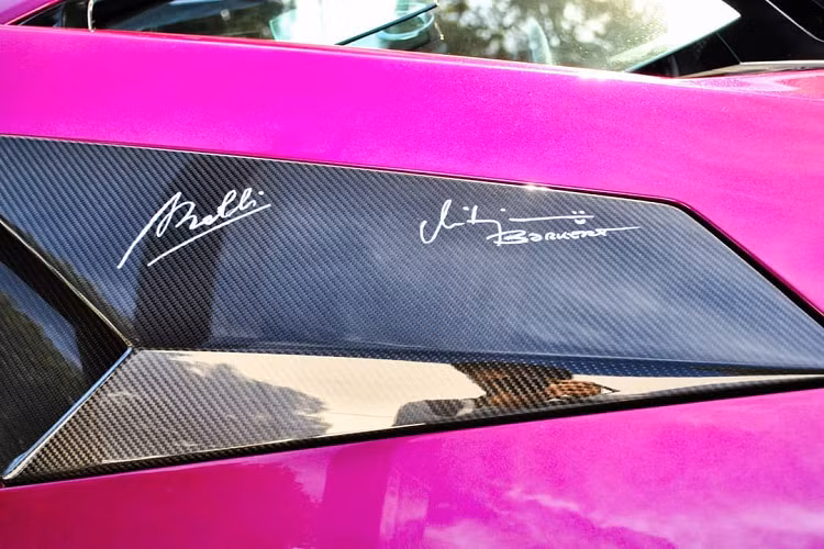 Ở ngoại thất, chiếc xe được hoàn thiện với màu sơn tím được thửa riêng, có tên Viola Ladi Rumi. Màu sơn này được tạo ra và dành riêng cho chủ nhân của nó, cô Rumi Sato. Dễ dàng nhận thấy, sắc Viola Ladi Rumi là một màu sơn tím có phần nữ tính, tuy nhiên được làm đậm và hoàn thiện với hiệu ứng ánh kim để giữ lại sự mạnh mẽ cho xe.