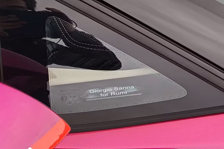 Bên trong, khoang lái của chiếc siêu xe Lamborghini Aventador SV Roadster cuối cùng sở hữu tông màu trắng làm chủ đạo. Các chi tiết tương phản của nội thất được tạo nên từ các mảnh da, các đường chỉ khâu màu hồng nhạt nữ tính. Một số chi tiết khác cũng sở hữu màu này là nắp che nút khởi động, da bọc vô-lăng, lẫy chuyển số và thậm chí là ốp gương chiếu hậu.