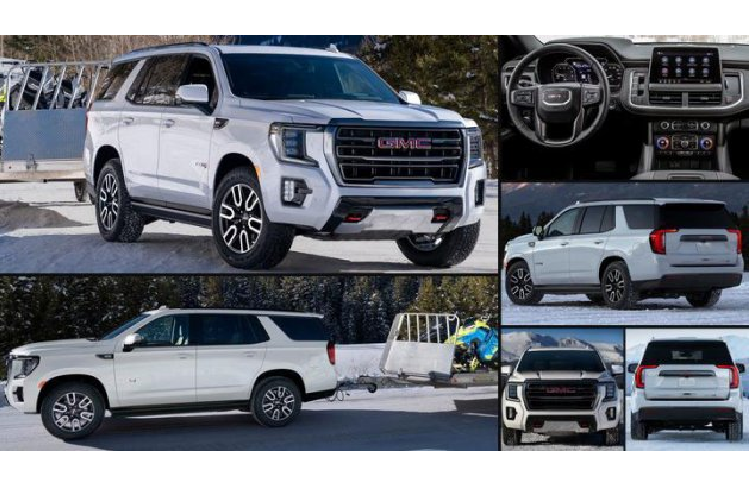 Khoang nội thất trên GMC Yukon AT4 2021 gồm ghế ngồi bọc da, đục lỗ màu Jet Black với điểm nhấn Brandy độc quyền, chỉ khâu tương phản, tựa đầu thêm logo AT4. Hàng ghế thứ 2 có màn hình giải trí.