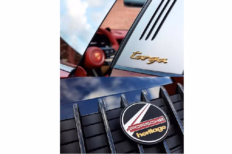Kiểu dáng cổ điển tiếp tục được thể hiện ở cản trước, vô lăng, tựa đầu ghế và túi đựng chìa khóa đều có logo Porsche 1963. Chi tiết này cũng được tìm thấy ở các bánh xe Carrera Exclusive Design 20 và 21 inch, đi kèm má phanh sơn đen.