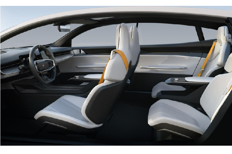 Với chiều dài cơ ở lên đến 3.100 mm, sàn xe Polestar Precept có khả năng chứa được khối pin lớn hơn, đồng thời mang đến cho xe khoang nội thất rộng rãi. Ở mặt ca lăng, Polestar không còn lưới tản nhiệt của các mẫu xe ô tô truyền thống, vị trí này giờ đây sẽ là nơi chứa hệ thống thông minh Polestar SmartZone, bao gồm nhiều loại cảm biến phục vụ cho các công nghệ an toàn và hỗ trợ người lái.