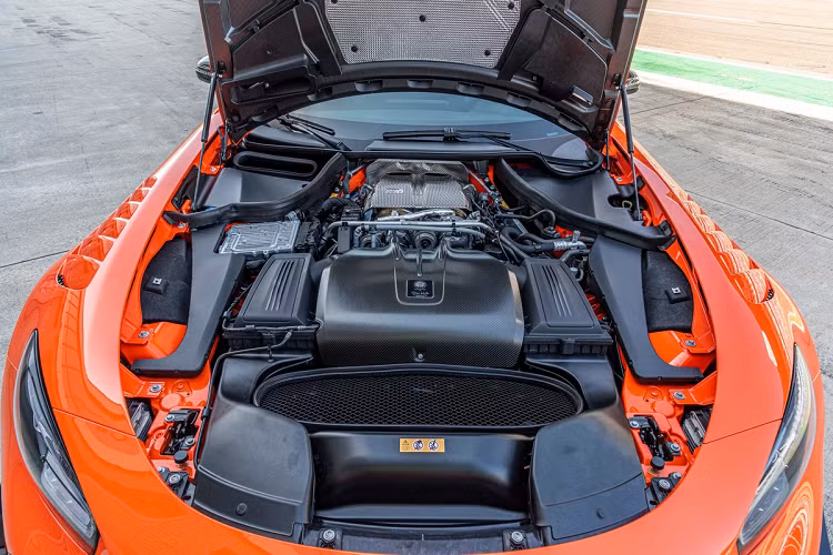 Mercedes-AMG GT Black Series vẫn sử dụng động cơ tăng áp kép V8 4.0L như các mẫu xe khác. Tuy nhiên, động cơ này đã được nâng cấp để trở thành động cơ V8 mạnh nhất trong lịch sử của AMG. Sau khi nâng cấp, động cơ này cho ra sức mạnh 730 mã lực và mô-men xoắn 800 Nm tại 2.000-6.000 vòng/phút. Để tương xứng với động cơ, bộ tăng áp và tản nhiệt cũng được nâng cấp.