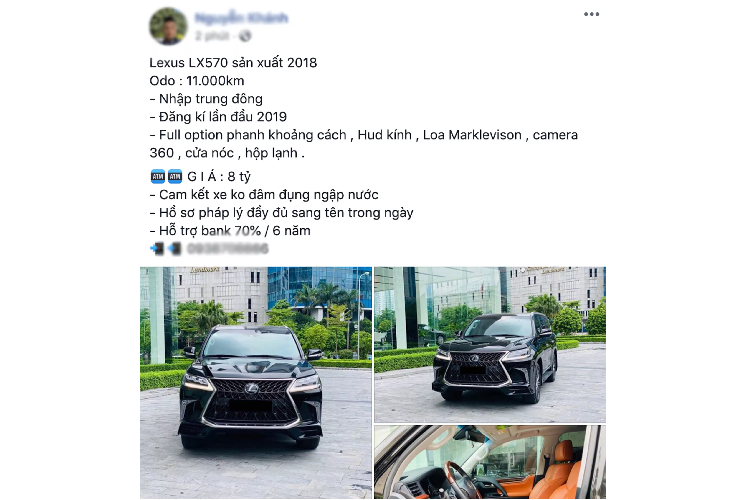 Sau 2 năm sử dụng, tại thời điểm này, một chiếc Lexus LX 570 Super Sport đời 2018 lăn bánh khoảng 11.000km được chào bán lại với giá “thách cưới” 8 tỷ đồng. Nhẩm tính sau 1 năm sử dụng, (đăng ký lần đầu năm 2019), chủ LX 570 Super Sport đã chịu “lỗ” hơn 2 tỷ đồng, “mất giá” ngang ngửa giá trị của một chiếc Mercedes-Benz E 180 2020 mới cóng.