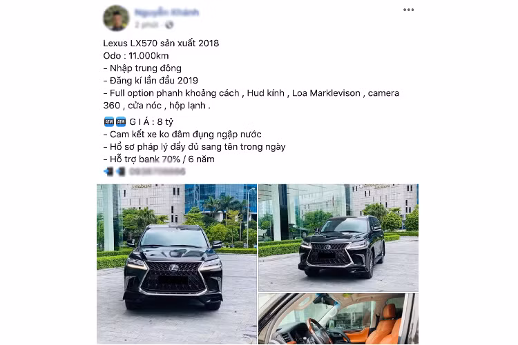 Sau 2 năm sử dụng, tại thời điểm này, một chiếc Lexus LX 570 Super Sport đời 2018 lăn bánh khoảng 11.000km được chào bán lại với giá “thách cưới” 8 tỷ đồng. Nhẩm tính sau 1 năm sử dụng, (đăng ký lần đầu năm 2019), chủ LX 570 Super Sport đã chịu “lỗ” hơn 2 tỷ đồng, “mất giá” ngang ngửa giá trị của một chiếc Mercedes-Benz E 180 2020 mới cóng.