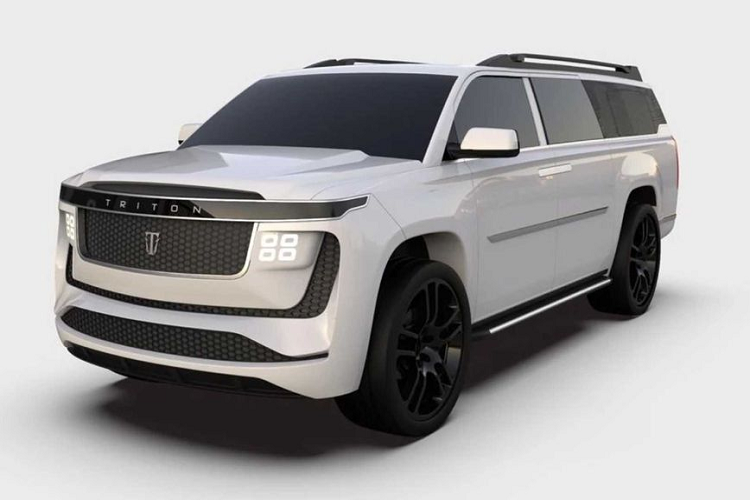 Về tổng quan, chiếc SUV sở hữu ngoại hình to lớn với nhiều nét tương đồng nếu đặt cạnh chiếc Cadillac Escalade 2021. Theo thông số của nhà sản xuất, Triton Model có kích thước dài x rộng x cao lần lượt là 5689 x 2057 x 1879 mm, sấp sỉ với số đo trên chiếc Cadillac Escalade ESV thế hệ trước. Ngoài ra, Model H còn được Triton giới thiệu với khả năng mang tới không gian thoải mải cho 8 người lớn.