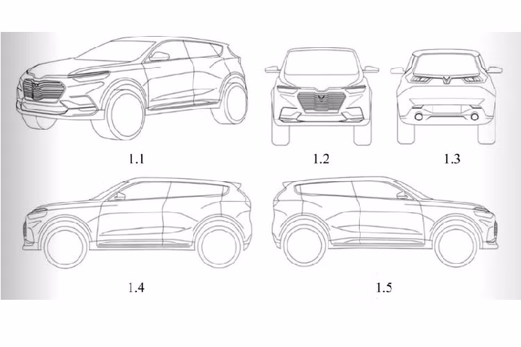 Bản vẽ hatchback của VinFast, khả năng cao sẽ là một mẫu xe điện