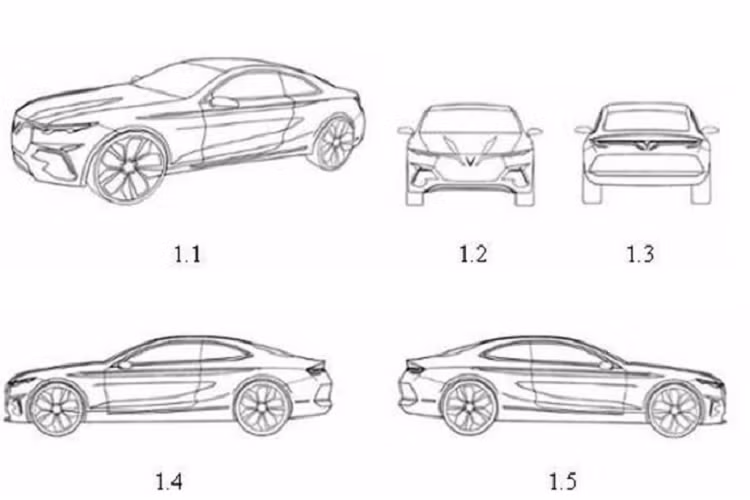 Mẫu xe thể thao hai cửa coupé Vinfast mới được công bố hồi cuối tháng 10 năm nay. Chiếc xe vẫn giữ lại hai đường gân nổi trên nắp khoang động cơ nhưng bố trí tập trung vào logo nhiều hơn so với dòng sedan Lux A2.0.