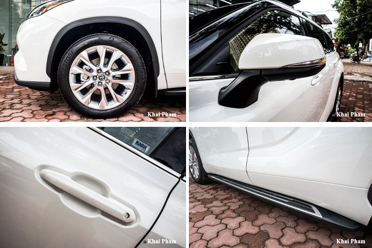 Chiếc xe hơi mới Toyota Highlander 2020 bản Limted sở hữu phần thân xe dài cùng những đường gân nổi đầy sang trọng khá giống một số thiết kế của thương hiệu "anh em" Lexus. Toyota Highlander 2020 được trang bị bộ vành hợp kim kích thước 21 inch đa chấu, đây là một trong những thiết kế ấn tượng ở phần sườn xe. Khách hàng sẽ được trải nghiệm hệ thống gương chiếu hậu trên phiên bản cao cấp này còn được tích hợp xi-nhan LED, hệ thống cảnh báo điểm mù và sấy gương.