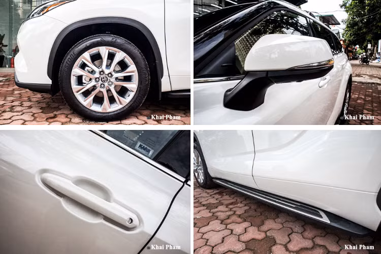 Chiếc xe hơi mới Toyota Highlander 2020 bản Limted sở hữu phần thân xe dài cùng những đường gân nổi đầy sang trọng khá giống một số thiết kế của thương hiệu "anh em" Lexus. Toyota Highlander 2020 được trang bị bộ vành hợp kim kích thước 21 inch đa chấu, đây là một trong những thiết kế ấn tượng ở phần sườn xe. Khách hàng sẽ được trải nghiệm hệ thống gương chiếu hậu trên phiên bản cao cấp này còn được tích hợp xi-nhan LED, hệ thống cảnh báo điểm mù và sấy gương.