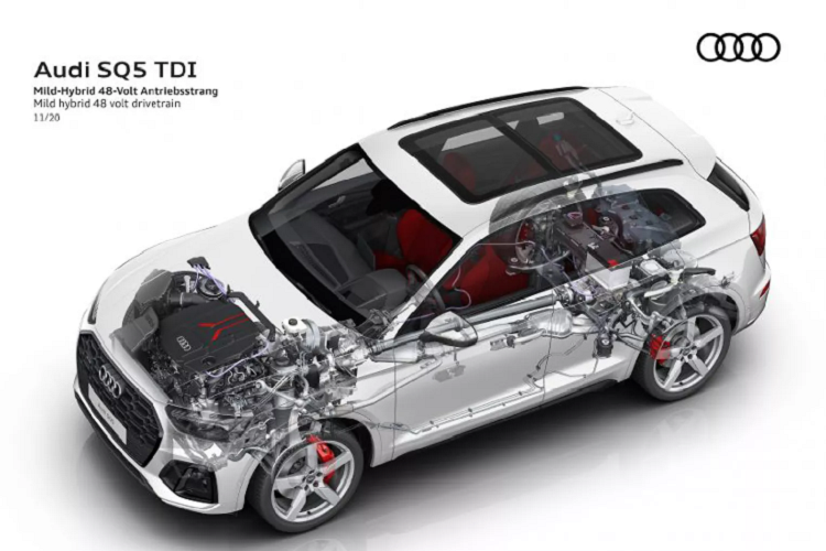 Tuy nhiên, ở phiên bản nâng cấp giữa đời lần này, Audi SQ5 2021 TDI 2021 mới sẽ có công suất 341 mã lực (giảm so với mức 347 mã lực ở bản tiền nhiệm) cùng mức momen xoắn duy trì không đổi 700 Nm. Điểm khác biệt cũng nằm ở việc momen xoắn giờ đây phân bổ ở dải tua máy rộng hơn từ 1.750 đến 3.250 vòng / phút. Audi SQ5 2021 vẫn mất 5,1 giây để tăng tốc từ 0-100km/h như bản cũ.