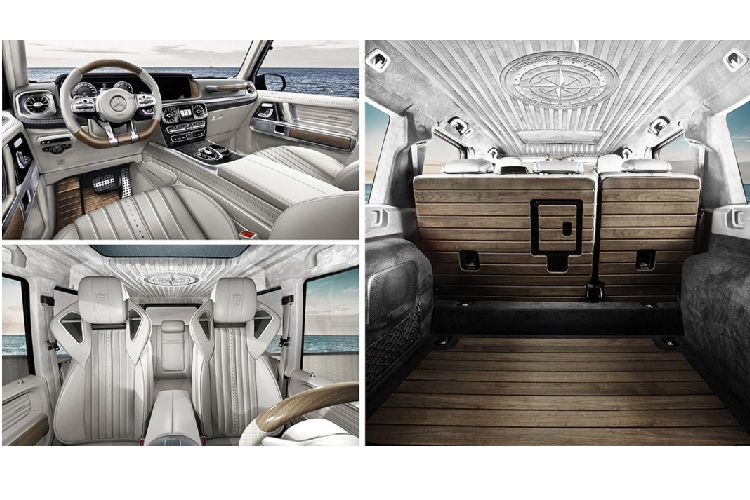 Bên ngoài của chiếc SUV được phối theo phong cách dual tone giữa hai màu bạc và đen hấp dẫn trong đó màu bạc có hiệu ứng như nhôm phản chiếu. Hoàn thiện cho vẻ ngoài độc đáo chính là một bộ mâm xe có kích thước 22 inch và vỏ bánh xe dự phòng được cá nhân hóa.